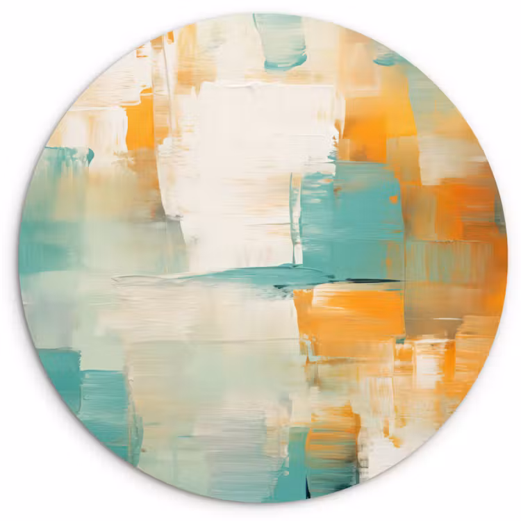 Muurcirkel - Kunst - Abstract - Blauw - Wit — 1
