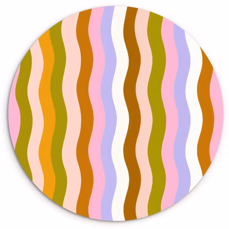 Muurcirkel - lijnen - Golven - Pastelkleuren - Patroon — 1
