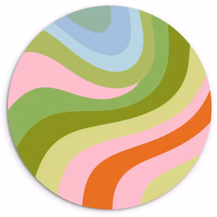 Muurcirkel - Lijnen - Pasteltinten - Golvend — 1