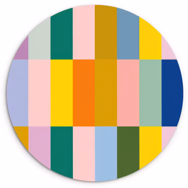 Muurcirkel - Stroken - Blauw - Patroon - Abstract — 1