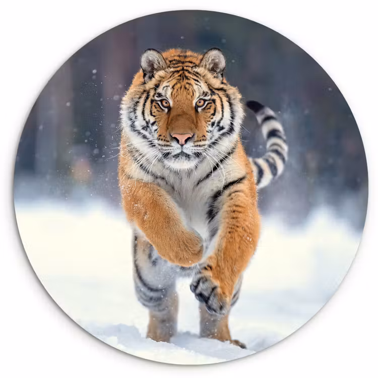 Muurcirkel - Tijger - Landschap - Sneeuw - Winter - Dieren — 1