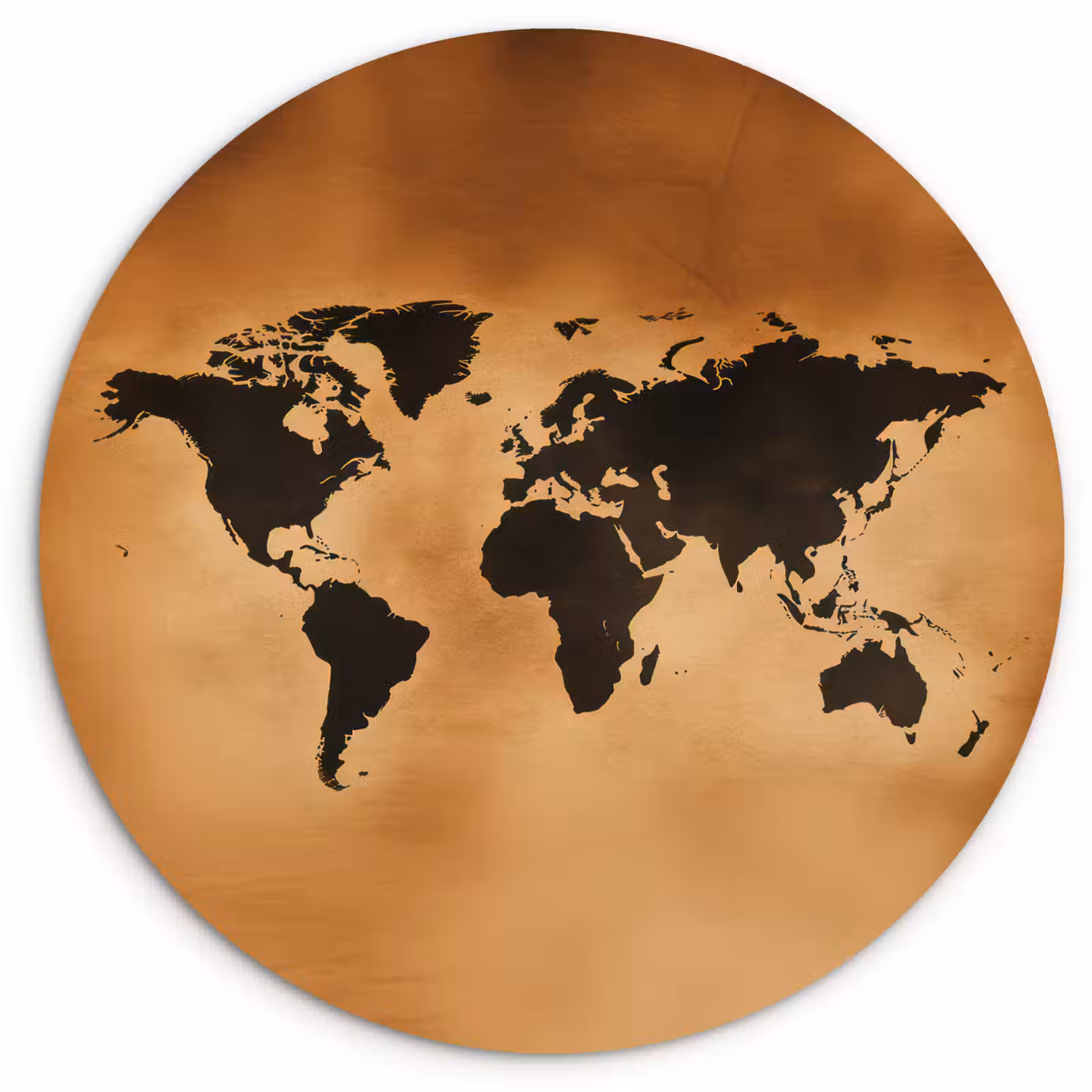 Muurcirkel - Wereldkaart - Bruin - Kaart — 1