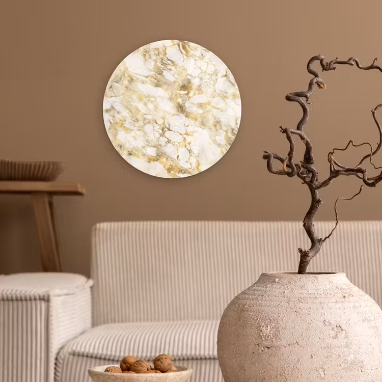 Muurcirkel - Warm - Gouden - Marmer - Patroon — 2