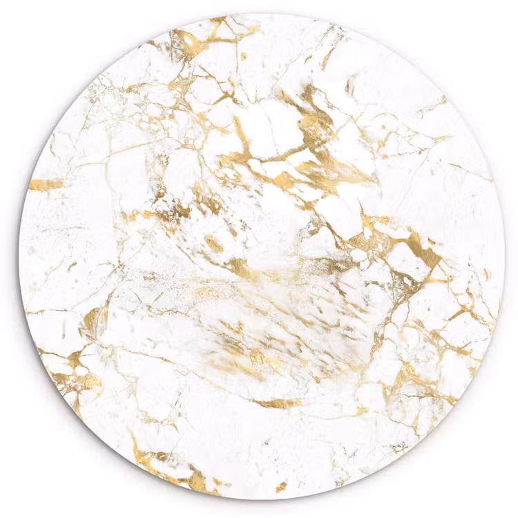 Muurcirkel - Wit - Marmer - Luxe - Goud — 1