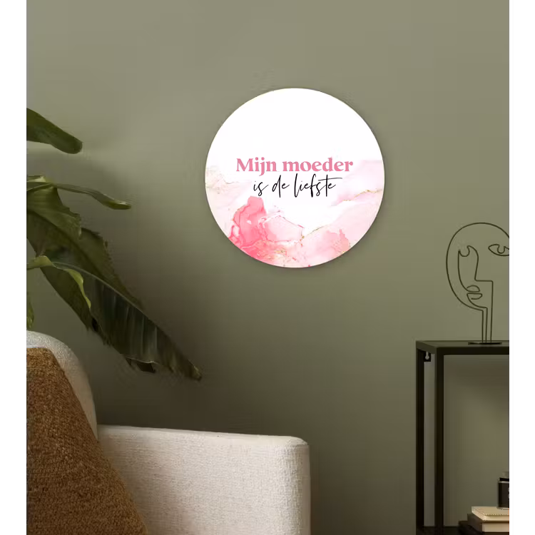 Muurcirkel - Quote - Mama - Mijn moeder is de liefste - Roze — 3