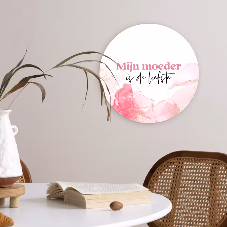 Muurcirkel - Quote - Mama - Mijn moeder is de liefste - Roze — 4