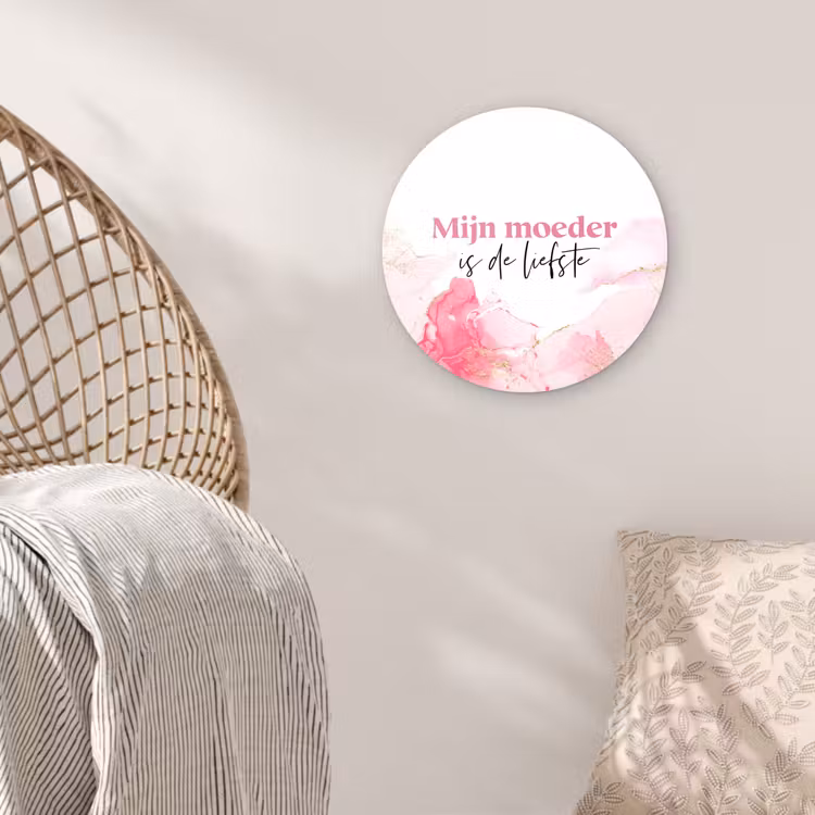 Muurcirkel - Quote - Mama - Mijn moeder is de liefste - Roze — 5