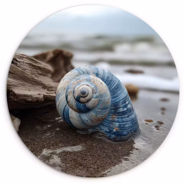 Muurcirkel - Schelp - Strand - Blauw - Zee — 1