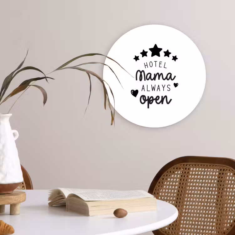 Muurcirkel - Spreuken - Hotel mama always open - Mama - Quotes — 4