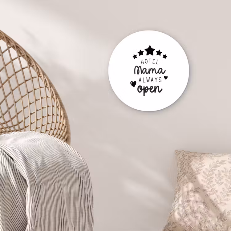 Muurcirkel - Spreuken - Hotel mama always open - Mama - Quotes — 5