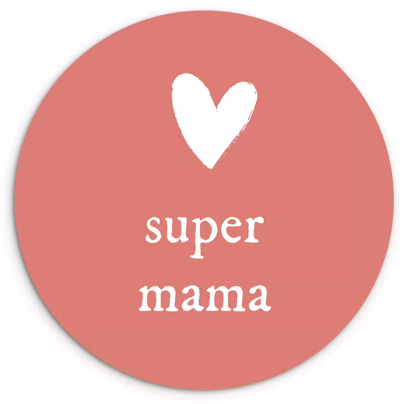 Muurcirkel - Presentje voor Moederdag super mama roze/wit — 1