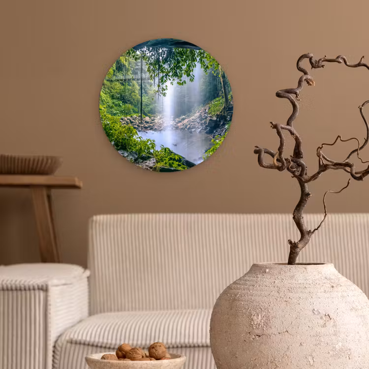Muurcirkel - Jungle - Regenwoud - Water - Waterval - Planten — 2