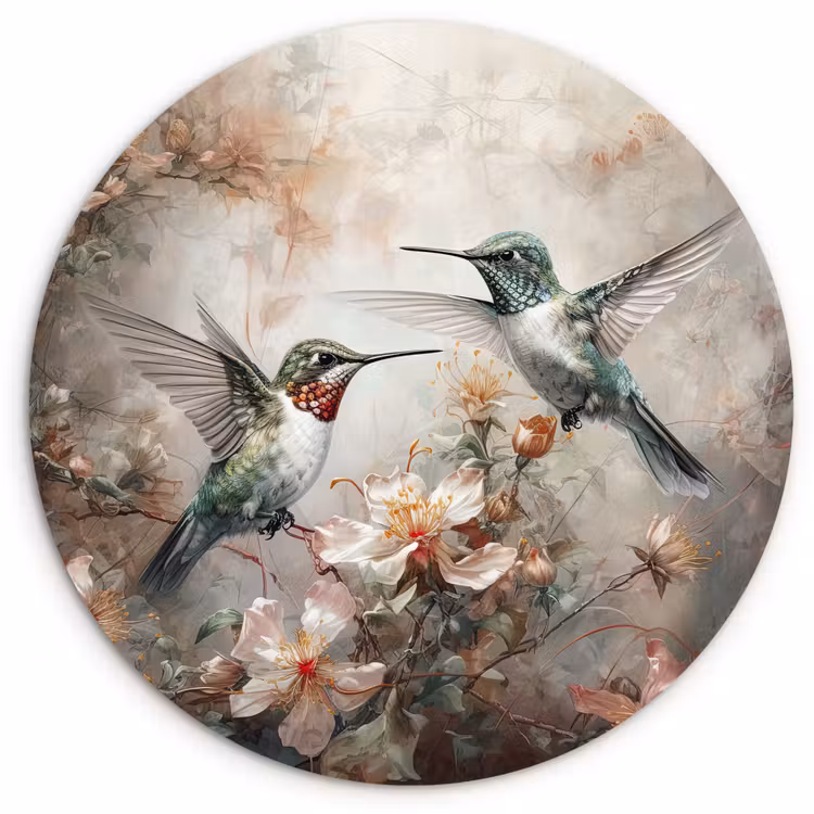 Muurcirkel - Kolibrie - Vogels - Bloemen - Planten — 1
