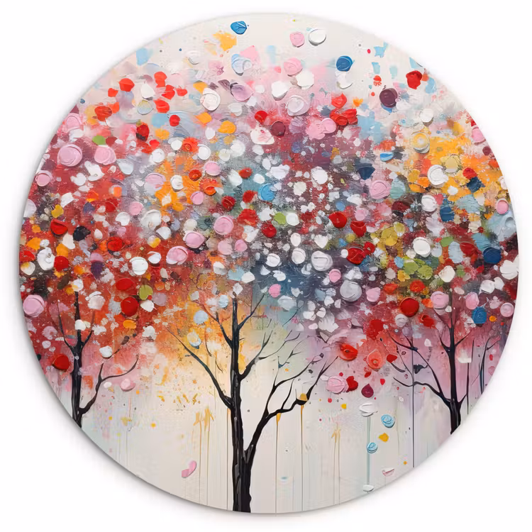Muurcirkel - Kunst - Bomen - Natuur - Acryl — 1
