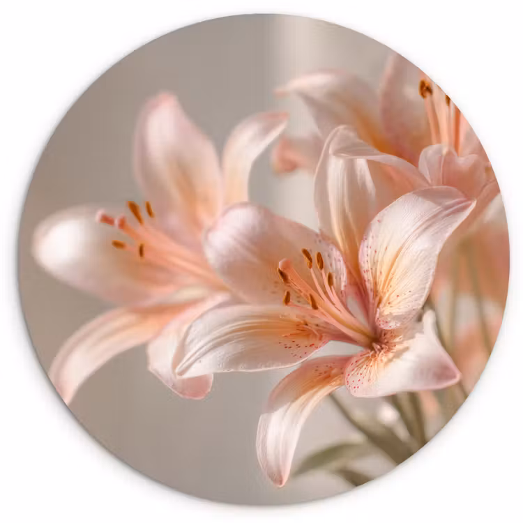 Muurcirkel - Lelies - Meeldraden - Roze - Wazig — 1