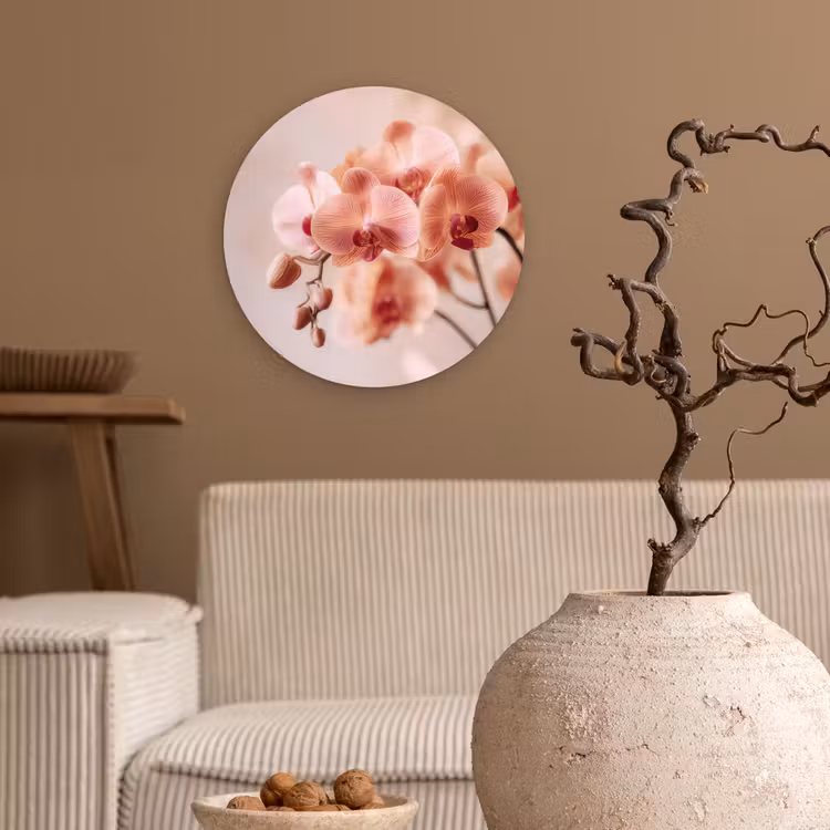 Muurcirkel - Orchidee - Bloemen - Roze - Bloemblaadjes — 2