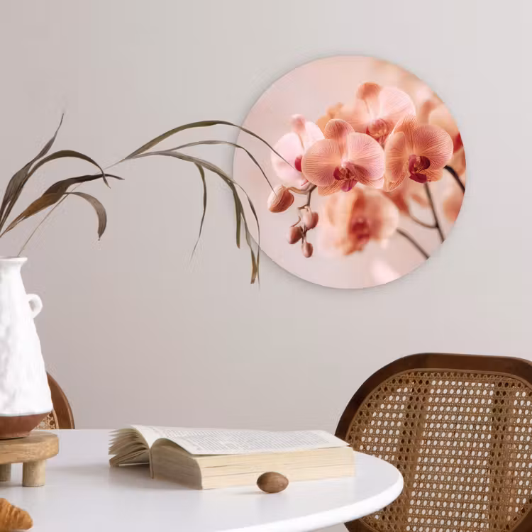 Muurcirkel - Orchidee - Bloemen - Roze - Bloemblaadjes — 4