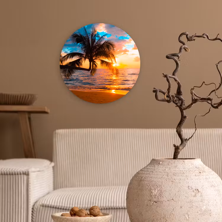 Muurcirkel - Palm - Zonsondergang - Horizon - Strand - Zee - Tropisch — 2