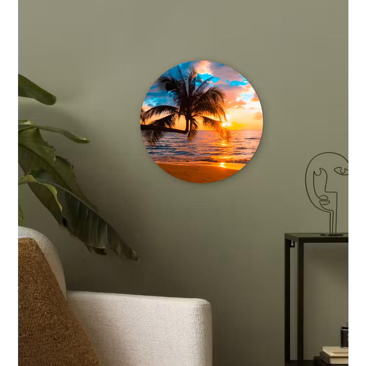 Muurcirkel - Palm - Zonsondergang - Horizon - Strand - Zee - Tropisch — 3
