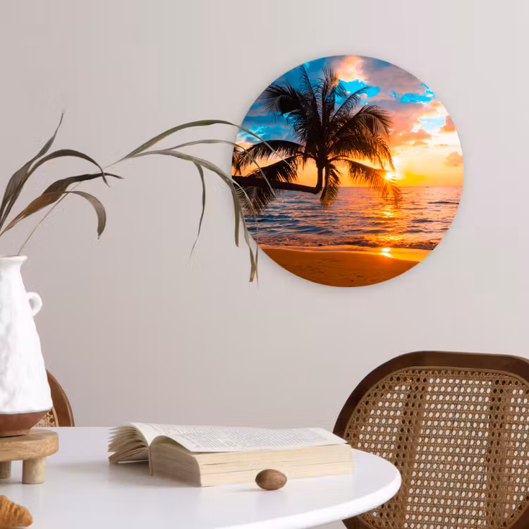 Muurcirkel - Palm - Zonsondergang - Horizon - Strand - Zee - Tropisch — 4