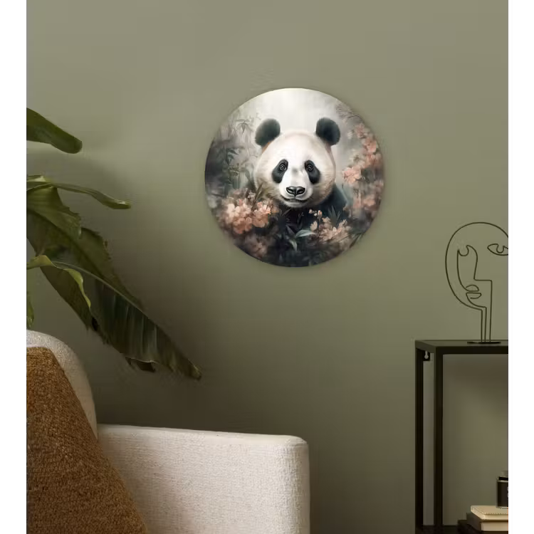 Muurcirkel - Panda - Dieren - Bloemen - Planten — 3