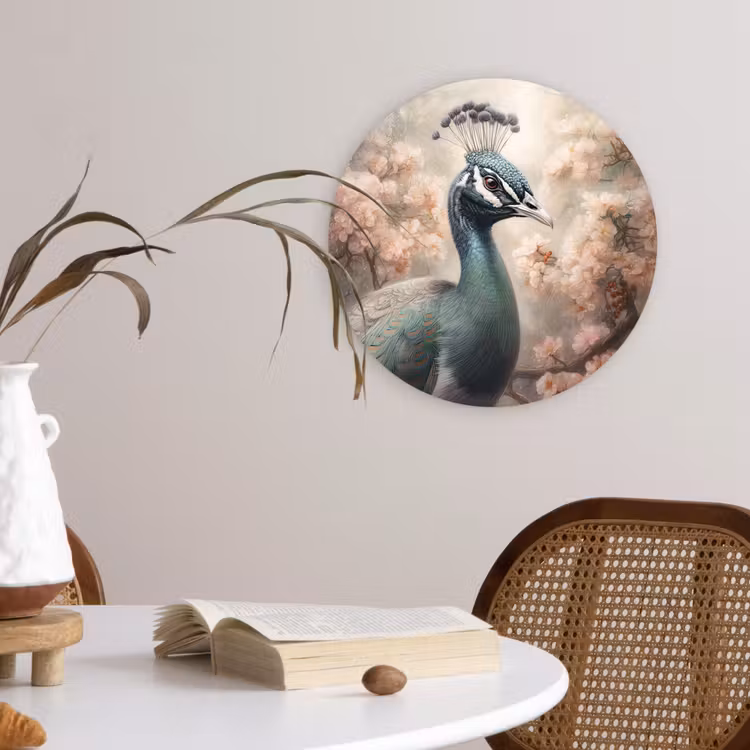 Muurcirkel - Pauw - Vogels - Bloemen - Boom - Botanisch — 4