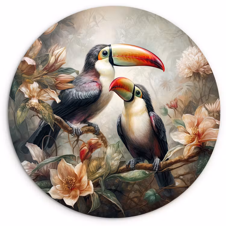 Muurcirkel - Toekan - Vogels - Bloemen - Jungle — 1