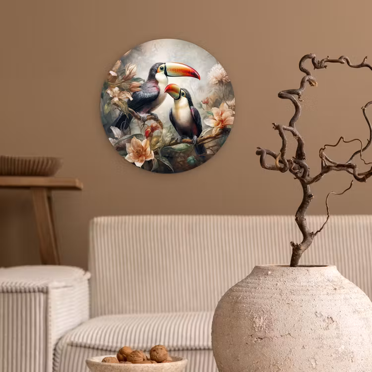 Muurcirkel - Toekan - Vogels - Bloemen - Jungle — 2