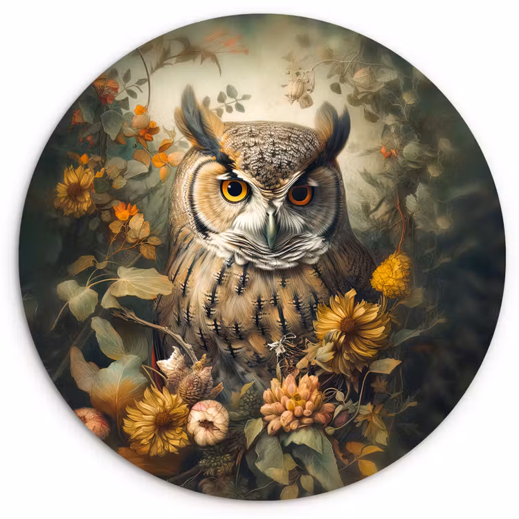 Muurcirkel - Uil - Vogels - Bloemen - Natuur — 1