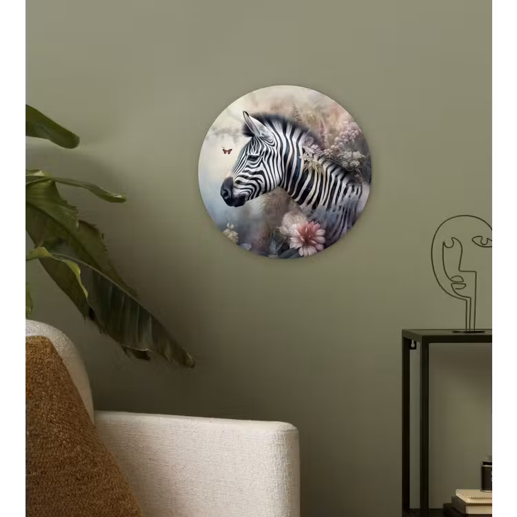 Muurcirkel - Zebra - Wilde dieren - Vlinder - Bloemen — 3
