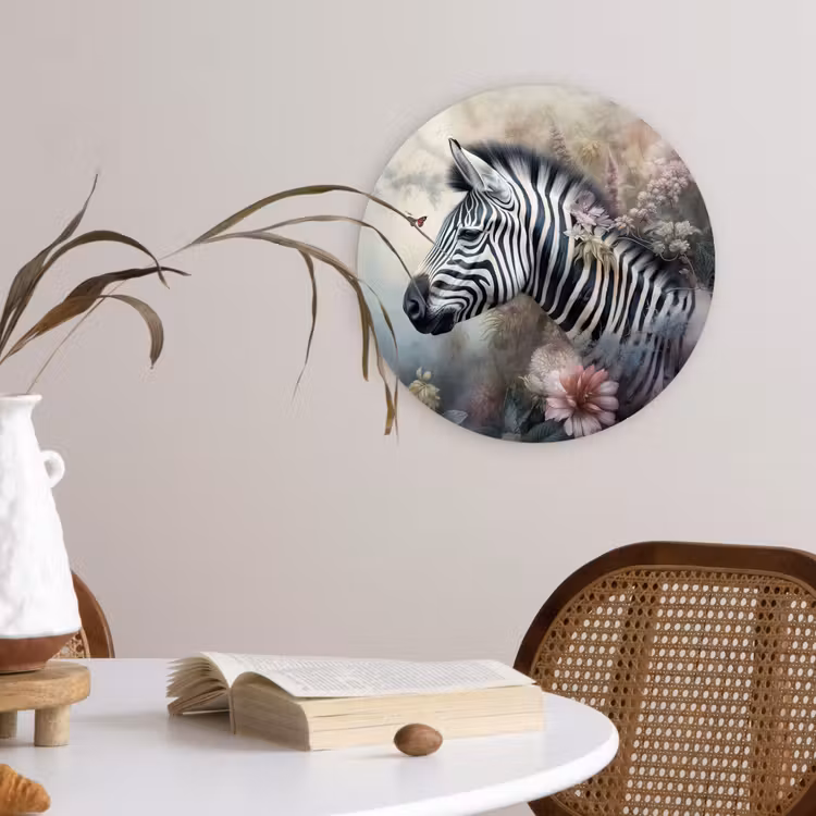 Muurcirkel - Zebra - Wilde dieren - Vlinder - Bloemen — 4
