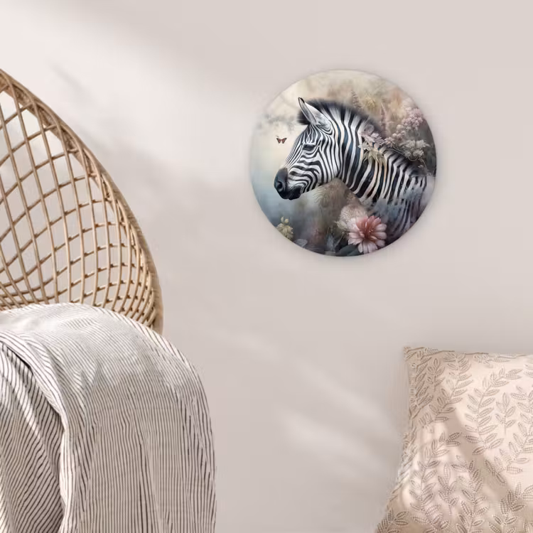 Muurcirkel - Zebra - Wilde dieren - Vlinder - Bloemen — 5
