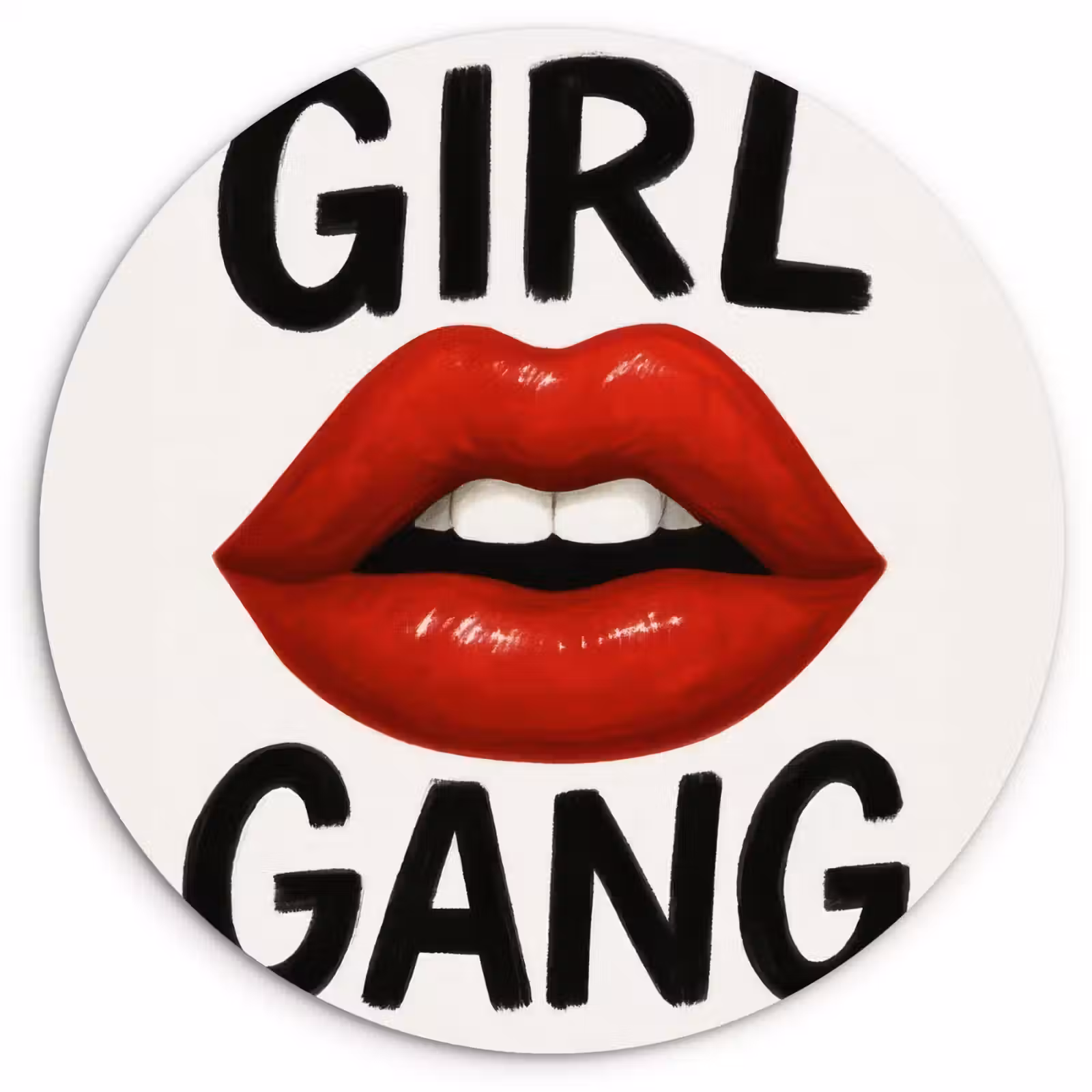 Muurcirkel - Lip - Girl - Rood - Letters — 1