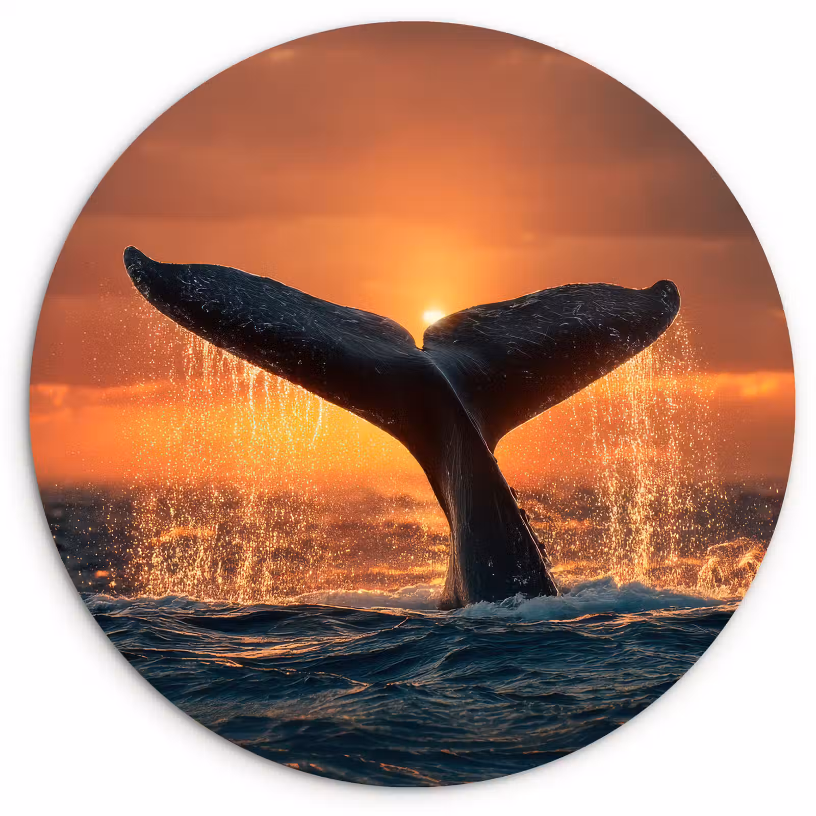 Muurcirkel - Walvis staart - Water - Zonsondergang — 1