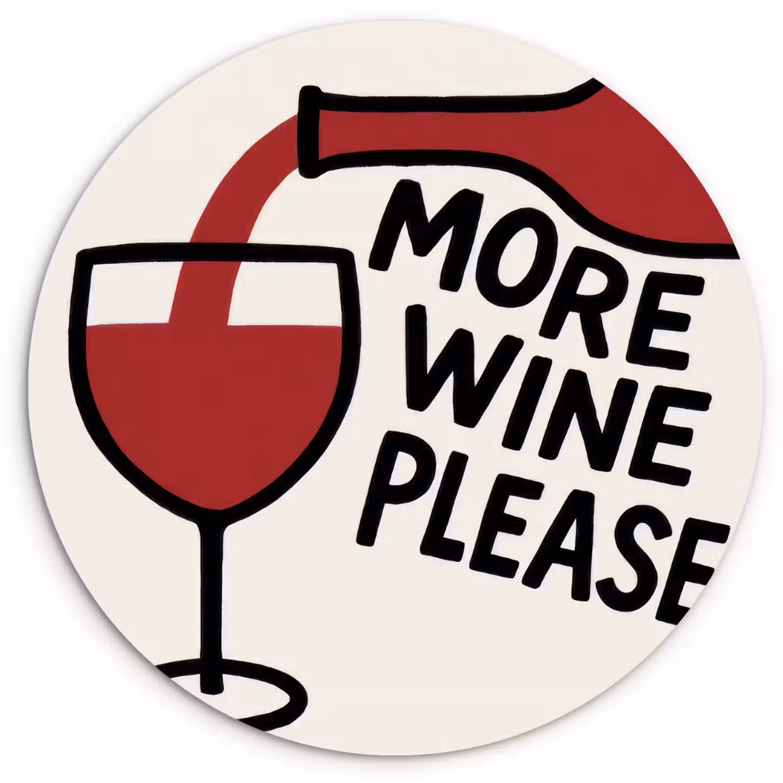 Muurcirkel - Wijnfles - Quote - Rood - Glas — 1