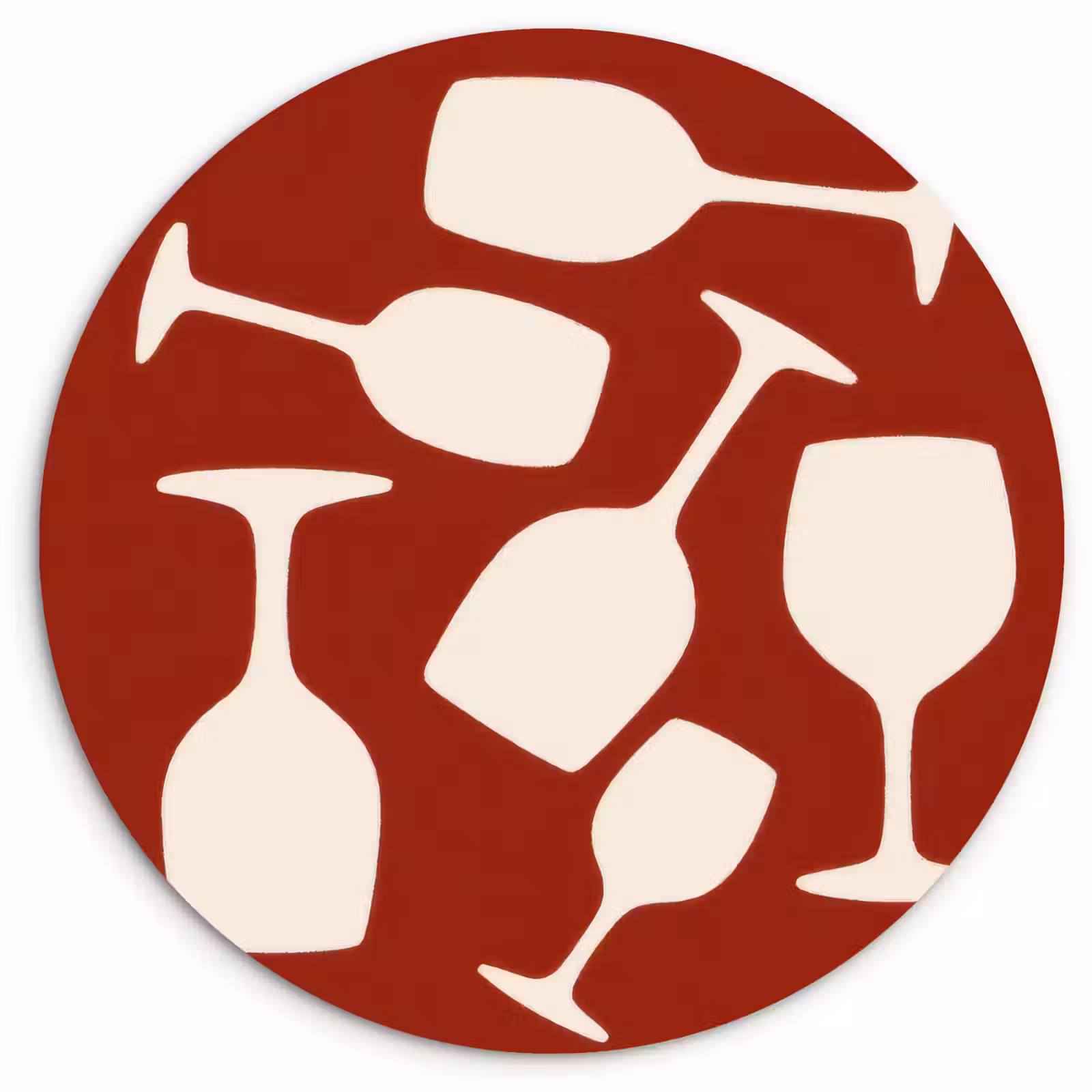 Muurcirkel - Wijnglazen - Silhouetten - Wit — 1