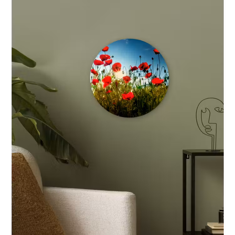 Muurcirkel - Klaprozen - Toscane - Zon - Rood - Blauw — 3