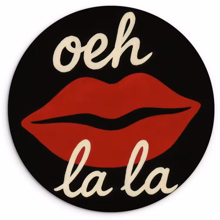 Muurcirkel - Lip - Rood - Quote — 1