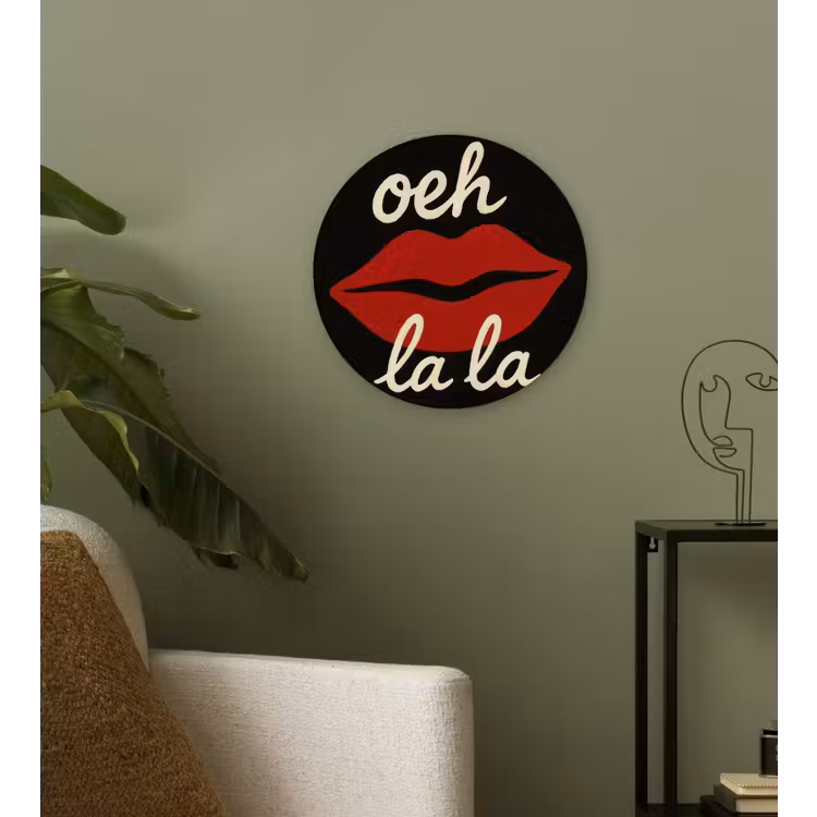 Muurcirkel - Lip - Rood - Quote — 3