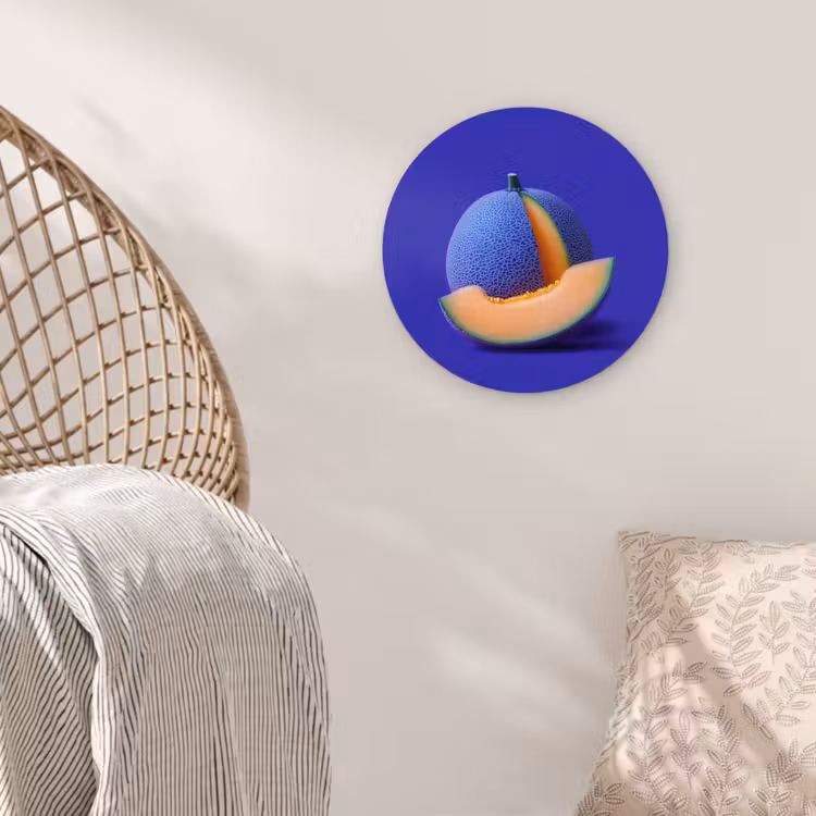 Muurcirkel - Meloen - Blauw - Oranje - Kunstzinnig — 5