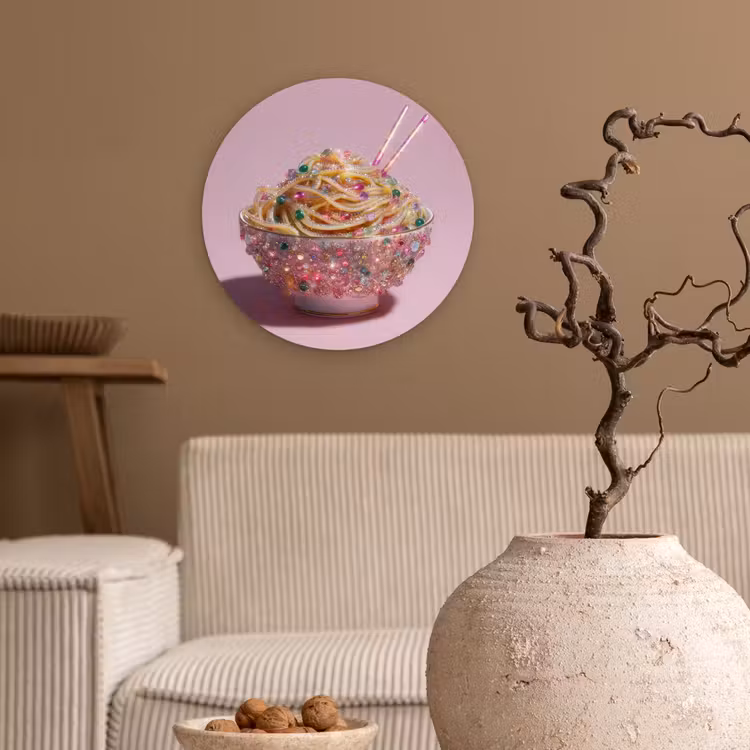 Muurcirkel - Noodles - Edelstenen - Stokjes - Roze — 2