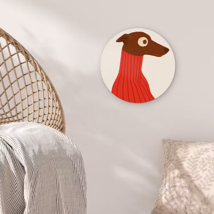 Muurcirkel - Silhouet - Hond - Trui - Rood — 5