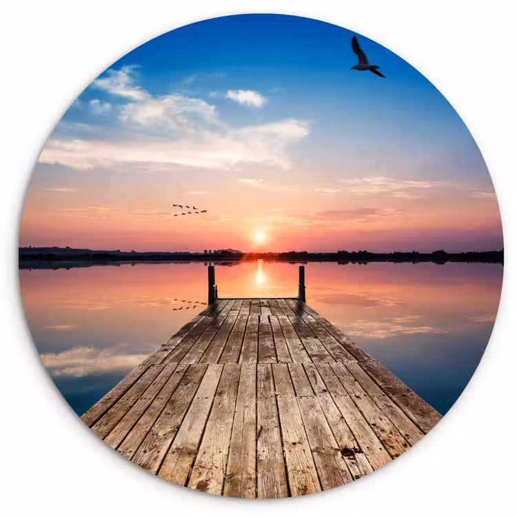 Muurcirkel - Steiger - Water - Zonsondergang - Roze - Horizon — 1