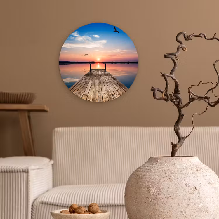 Muurcirkel - Steiger - Water - Zonsondergang - Roze - Horizon — 2