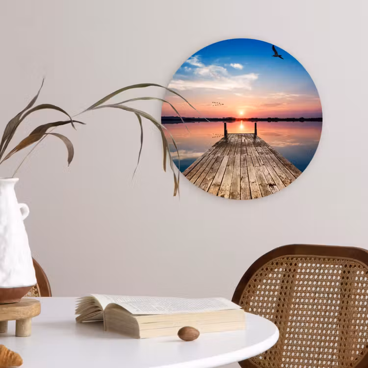 Muurcirkel - Steiger - Water - Zonsondergang - Roze - Horizon — 4