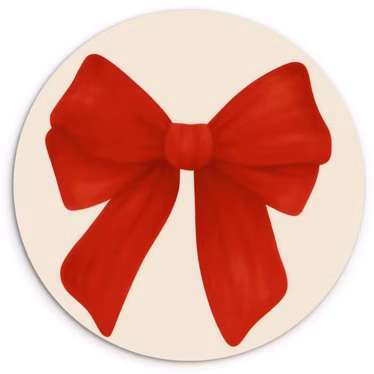 Muurcirkel - Strik - Symmetrisch - Rood - Lint — 1