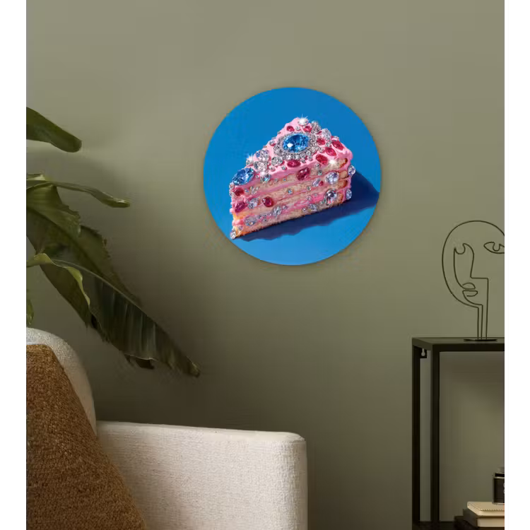Muurcirkel - Taart - Edelstenen - Glitters - Roze — 3
