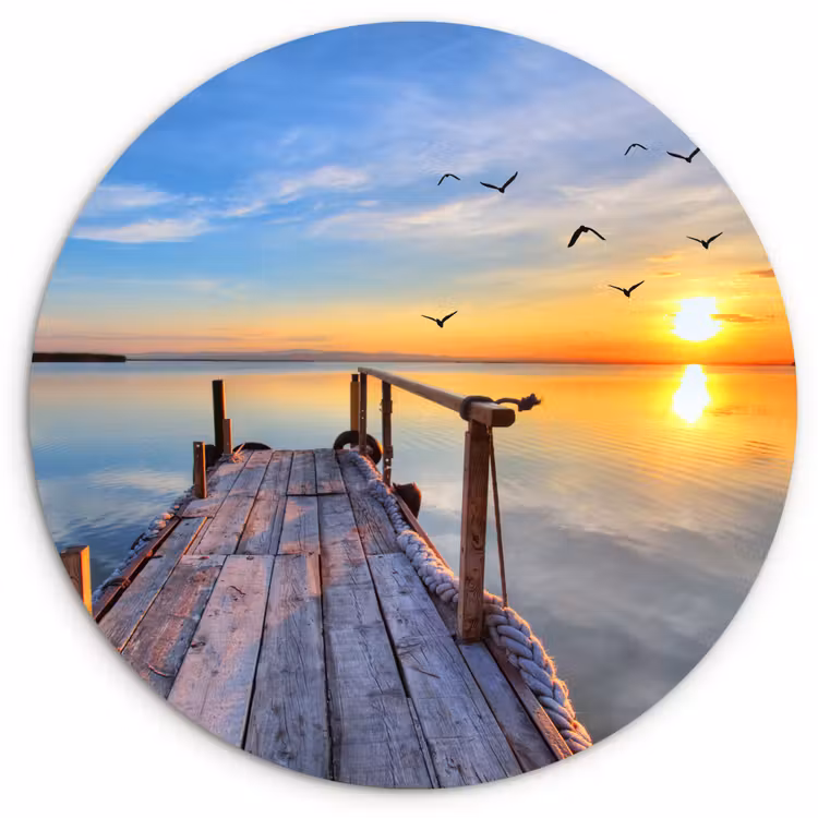 Muurcirkel - Water - Steiger - Vogels - Zonsondergang - Horizon — 1