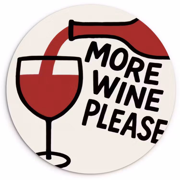 Muurcirkel - Wijnfles - Quote - Rood - Glas — 1