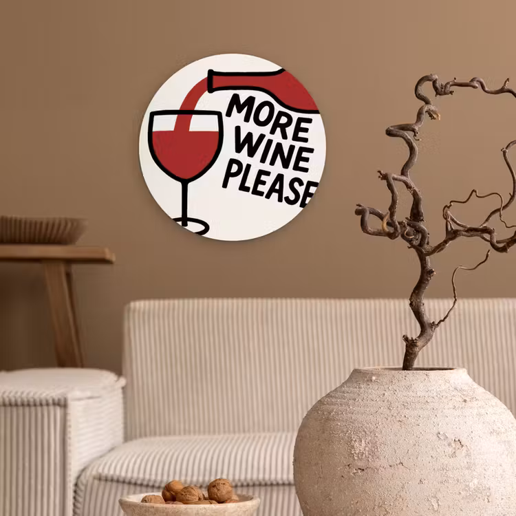Muurcirkel - Wijnfles - Quote - Rood - Glas — 2